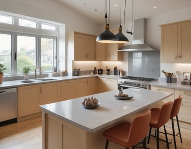 a man riding a skateboard down a street next to tall buildings