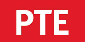 a red and white sign that says pte