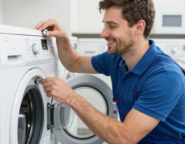 a man riding a skateboard down a street next to tall buildings