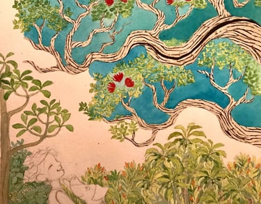 erzsi palko - art from Under the Ohia Tree - hawaii childrenʻs book