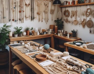 Taller de macramé con ambiente calido