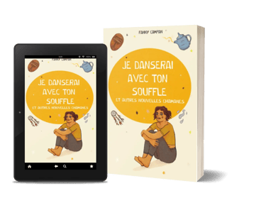 Mockup du recueil de nouvelles chamanes "Je danserai avec ton souffle" par Fanny Campan - Textes courts