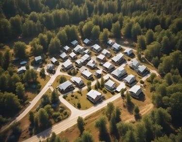 a man riding a skateboard down a street next to tall buildings