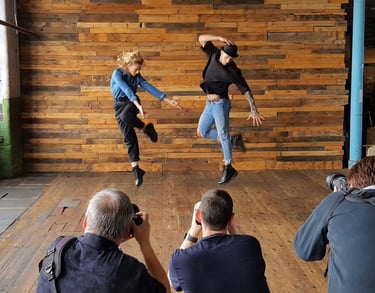 Workshop participants in the main room at Atlas Studios