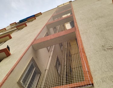 duct area nets installation by Anikeshava safety nets
