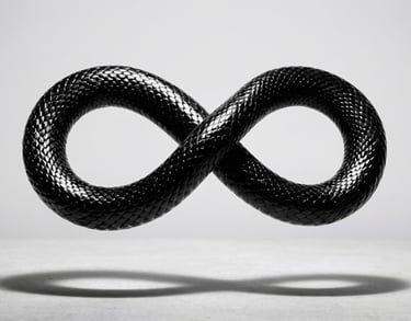Abstract infinity symbol rendered in a sleek, modern style, representing limitless creativity, scala