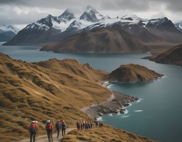 An aerial view of a crater in the middle of a mountain