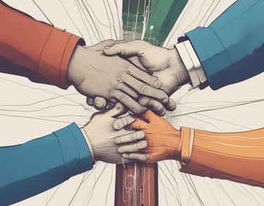 a man riding a skateboard down a street next to tall buildings