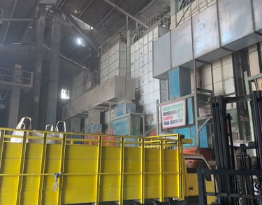 warehouse for rice husk ash packaging
