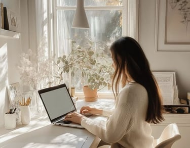 Photo d'une femme en train de prendre rdv avec Christine Magat psychologue