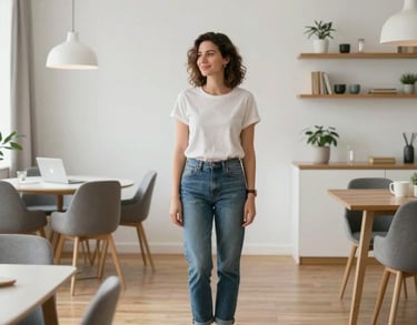 a man riding a skateboard down a street next to tall buildings