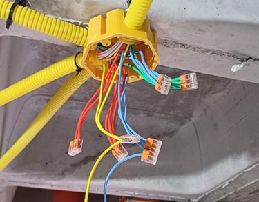 passagem de fios/troca de fiação