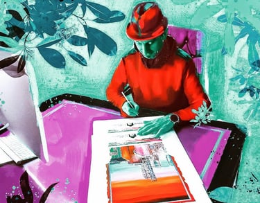 Atelier Romeo Opincaru, Kunst, Malerei, Farben.