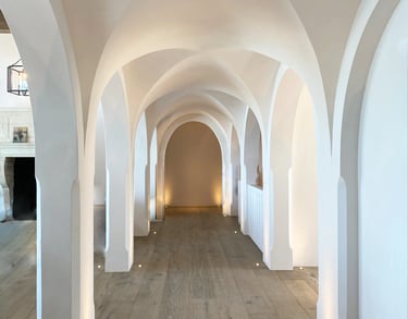 plastered archways curved ceiling details