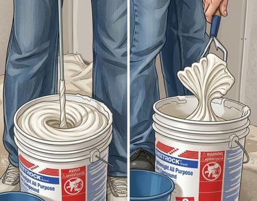 mixing joint compound with a paddle mixer