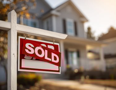 a sold sign with a sold sign on it