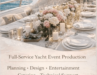Elegant yacht event decoration and table styling in Bodrum
