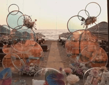 Creative event decoration and styling for outdoor celebration in Bodrum