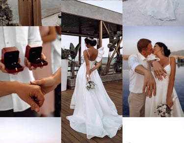Luxury private wedding and engagement celebration in Bodrum with romantic setup
