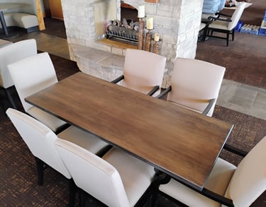 Modern wooden dining table