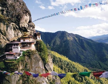 Tiger's-Nest-Monastery-in-Paro-Valley-During-Spring-season