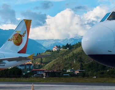 Airlines-Taking-off-From-Paro=International-Airport