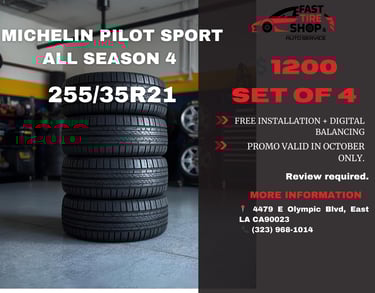 Michelin Pilot Sport All Season 4 255/35R21 tires set of four with free installation at Fast Tire Sh