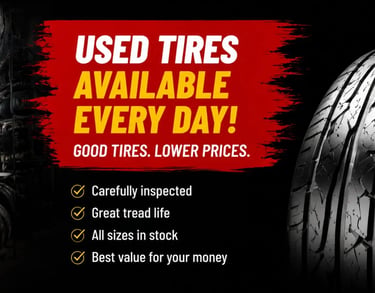 Used tires available every day at Fast Tire Shop & Auto Service in East LA. Affordable tire deals, i
