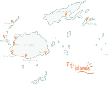 Mapa de las islas de Fiyi