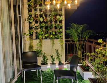 Professional gardening services in Bangalore, showcasing a tidy and vibrant residential lawn by Mygreenearth