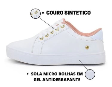 Tênis Casual couro sinterico