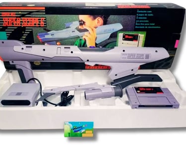  Bazuca Super Scope 6’ que funciona por sensores infravermelhos e vem acompanhada de um cartucho com