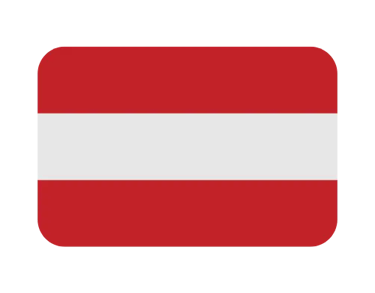 The national flag of Austria icon featuring horizontal red and white stripes.