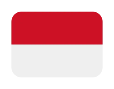 Mónaco national flag icon with rounded corners featuring red and white horizontal stripes.