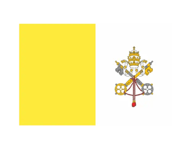 The national flag of Vatican City featuring vertical yellow and white bands with the Papal coat of arms.