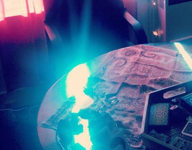 A spirit appears in the Hollywood Psychic Studio