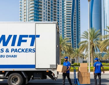 أفضل خدمات نقل العفش في أبوظبي مع تغليف وفك وتركيب احترافي