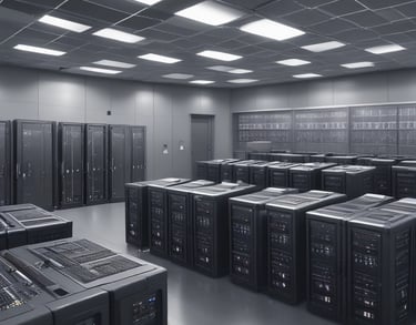 Serverraum in einem Kontrollzentrum