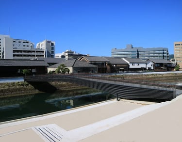 Restored buildings of Dejima, the former Dutch trading post in Nagasaki