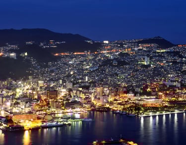 View from Mount Inasa Observatory overlooking Nagasaki Harbor