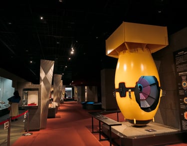 Model of the atomic bomb displayed inside the Nagasaki Atomic Bomb Museum