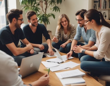 a man riding a skateboard down a street next to tall buildings