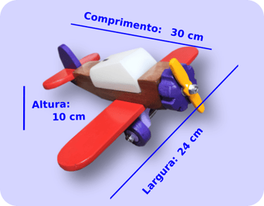 Abajur Infantil de Madeira Aviãozinho, dimensões