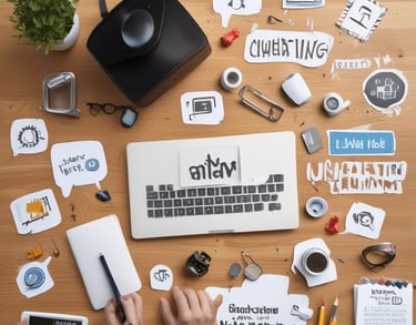 a man riding a skateboard down a street next to tall buildings