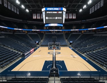 an empty professional basketball arena