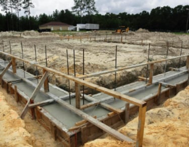 a concrete slab foundation foundation for a home