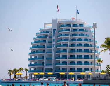 A five-star hotel facing the beach