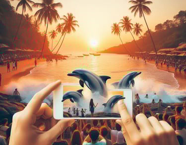 People are watching the dolphins