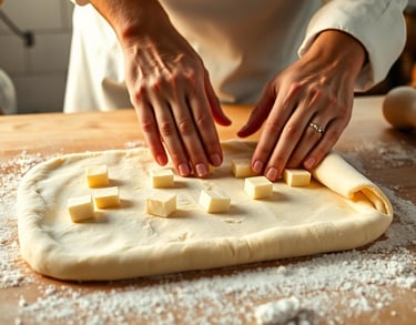 a person is making a doughnut roll
