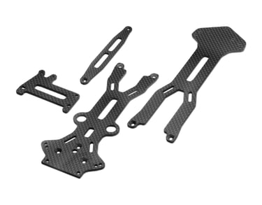 a set of four different types of carbon cnc machining parts
